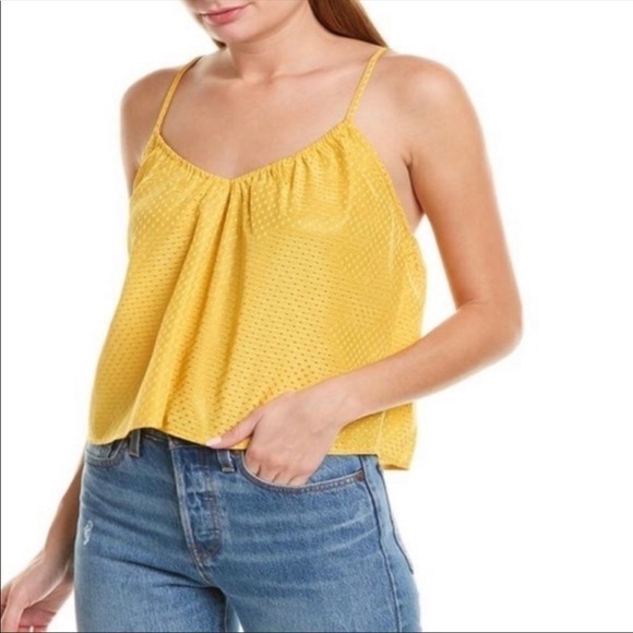 NSR Tops - NWT Napean Sea Rd (NSR) ‘Lisa’ Dotted Mustard Strap Cami Sz L